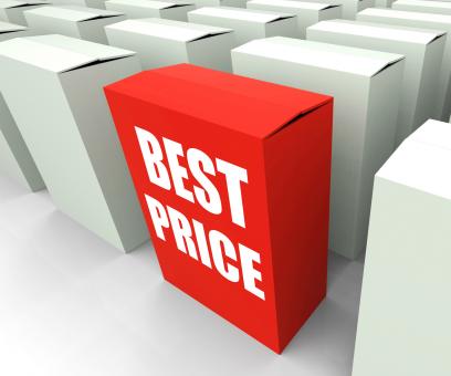 Free Stock Photo of Best Price Box Represents Bargains and Discounts