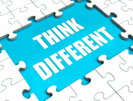 Free Stock Photo of Think Different Puzzle Shows Thinking Outside the Box
