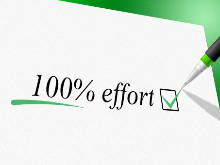 Free Stock Photo of Hundred Percent Effort Shows Hard Work And Completely