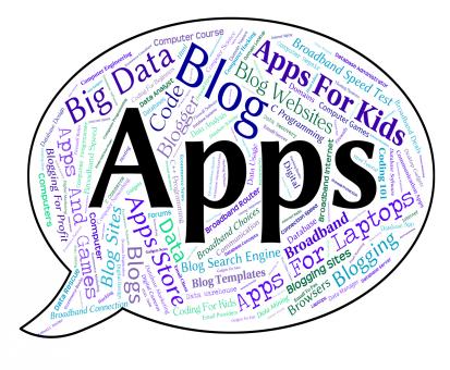 Free Stock Photo of Apps Word Shows Application Software And Internet