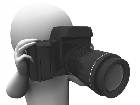 Free Stock Photo of Photography Character Shows Taking A Photo Dslr And Photograph