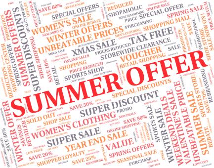 Free Stock Photo of Summer Offer Means Reduction Summertime And Season