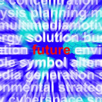 Free Stock Photo of Future Word On Abstract Map Showing Forecasting And Prediction