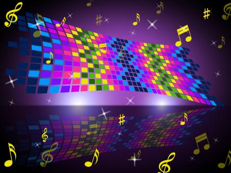 Free Stock Photo of Color Notes Shows Treble Clef And Artistic