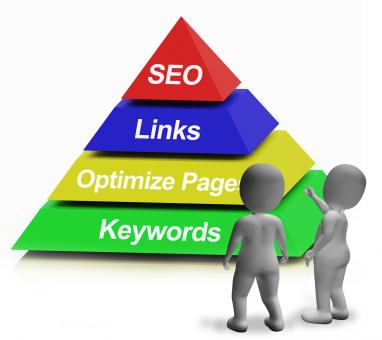 Free Stock Photo of SEO Pyramid Showing The Use Of Keywords Links And Optimizing