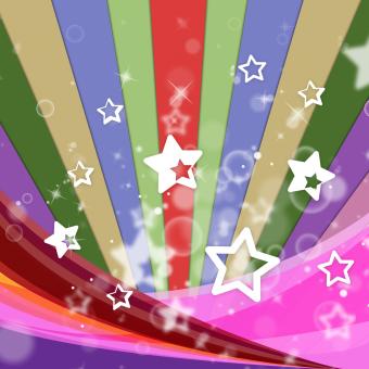 Free Stock Photo of Stars Color Represents Multicolored Ray And Starry