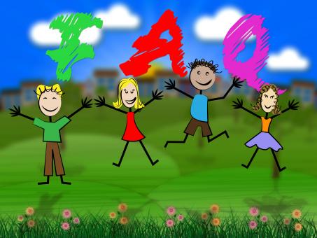 Free Stock Photo of Kids Faq Indicates Frequently Asked Questions And Youngster