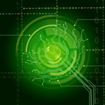 Free Stock Photo of Electronic Sensor Background Shows Illuminated Eye Sensor Or Circuit