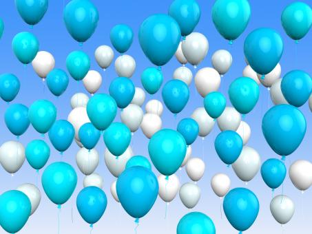 Free Stock Photo of Floating Light Blue And White Balloons Mean Argentinean Flag Or Festiv