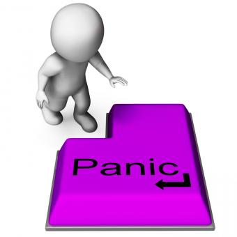 Free Stock Photo of Panic Key Means Alarm Distress And Dread