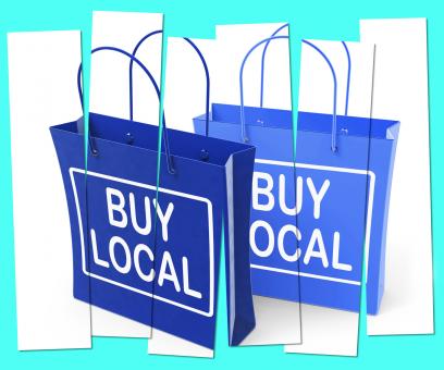 Free Stock Photo of Buy Local Shopping Bags Promote Buying Products Locally