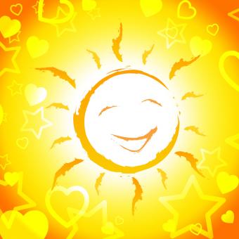 Free Stock Photo of Sun Smiling Shows Cheerful Sunshine And Joyful