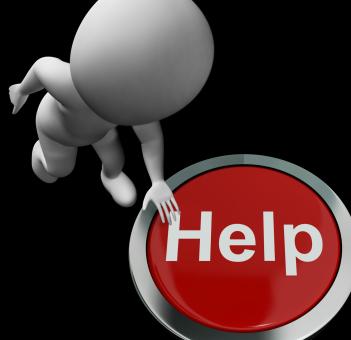 Free Stock Photo of Help Button Means Aid Assistance Or Service