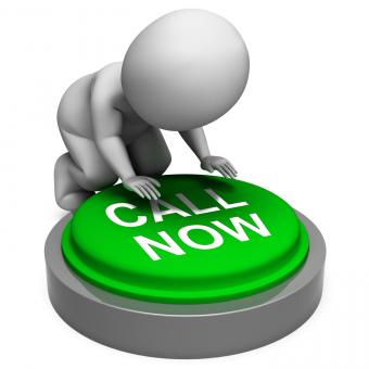 Free Stock Photo of Call Now Button Shows Client Support Phone Number