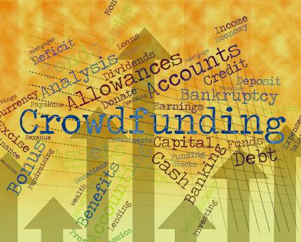 Free Stock Photo of Crowdfunding Word Shows Raising Funds And Crowd-Funding