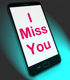Free Stock Photo of I Miss You On Mobile Means Sad Longing Relationship