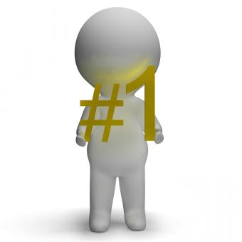 Free Stock Photo of Number One 3d Character Showing First Place