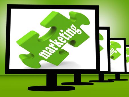 Free Stock Photo of Marketing On Monitors Shows Advertisement