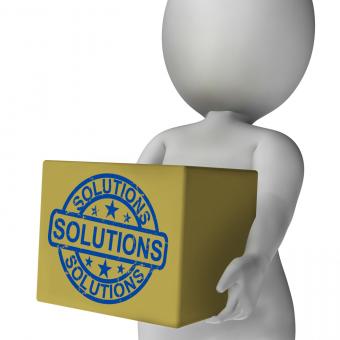 Free Stock Photo of Solutions Box Means Solving Problems And Improvement