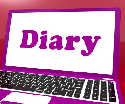 Free Stock Photo of Diary Laptop Shows Online Planning Or Scheduler
