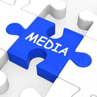Free Stock Photo of Media Jigsaw Shows Multimedia Newspapers Radio Or Tv