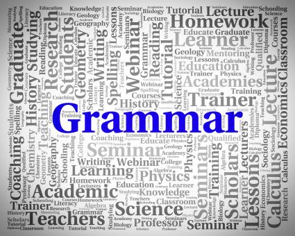 Free Stock Photo of Grammar Word Indicates Rules Of Language And Foreign