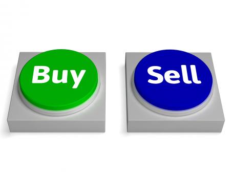 Free Stock Photo of Buy Sell Buttons Shows Buying Or Selling