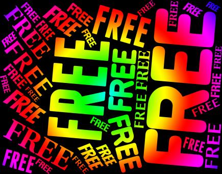 Free Stock Photo of Free Word Shows With Our Compliments And Handout