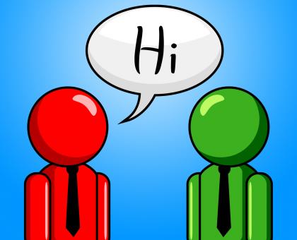 Free Stock Photo of Hi Conversation Shows How Are You And Chinwag