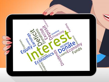 Free Stock Photo of Interest Word Indicates Profit Returns And Text