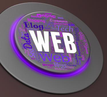 Free Stock Photo of Web Button Shows Websites Online And Control