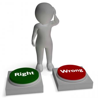 Free Stock Photo of Right Wrong Buttons Shows Correct Or Incorrect