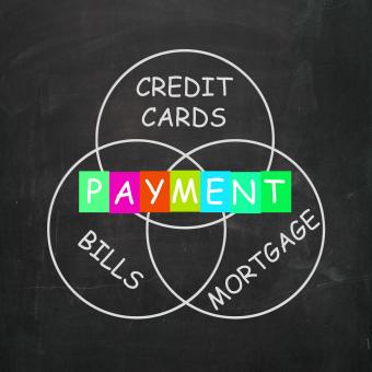 Free Stock Photo of Consumer Words Show Payment of Bills Mortgage and Credit Cards