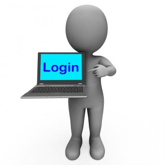 Free Stock Photo of Login Character Computer Shows Website Sign In Security