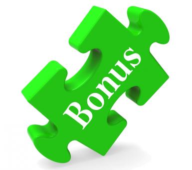Free Stock Photo of Bonus On Puzzle Shows Reward Or Perk Online