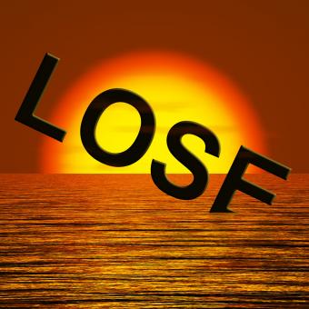 Free Stock Photo of Lose Word Sinking Representing Defeat And Loss