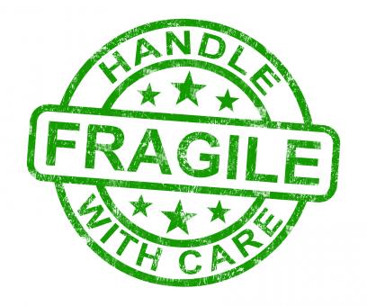 Free Stock Photo of Fragile Stamp Shows Breakable Products