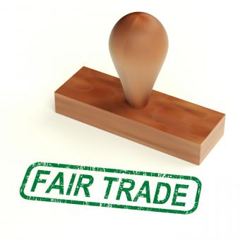 Free Stock Photo of Fair Trade Rubber Stamp Shows Ethical Products