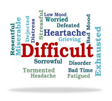 Free Stock Photo of Difficult Word Indicates Fatiguing Tough And Punishing