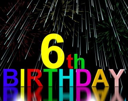 Free Stock Photo of Sixth Or 6th Birthday Celebrated With Fireworks
