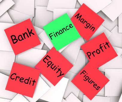 Free Stock Photo of Finance Post-It Note Means Crediting Or Profit