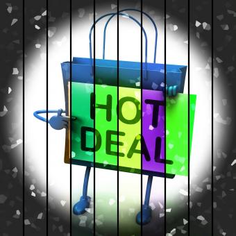 Free Stock Photo of Hot Deal Shopping Bag Represents Bargains and Discounts