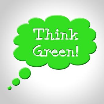 Free Stock Photo of Think Green Bubble Means Earth Friendly And Consider