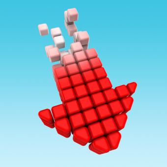 Free Stock Photo of Down Arrow Represents Descending Falling And Decreases