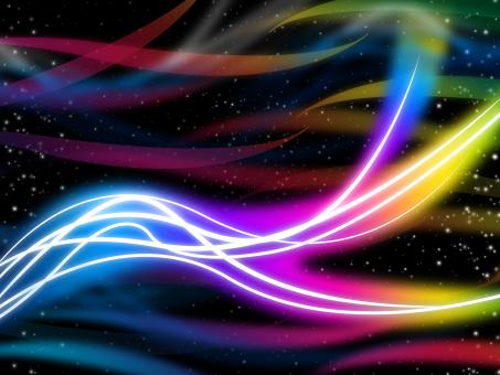 Free Stock Photo of Flourescent Swirls Pattern Shows Glowing Colors And Stars