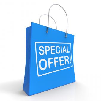 Free Stock Photo of Special Offer Shopping Bag Shows Promotion