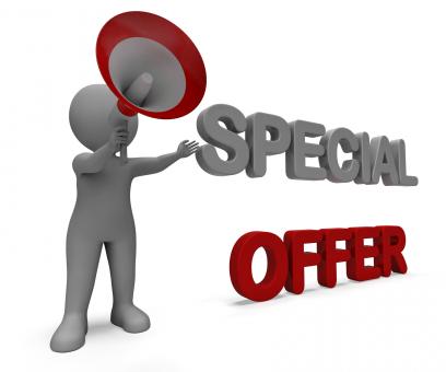 Free Stock Photo of Special Offer Character Shows Bargain Offering Or Discount