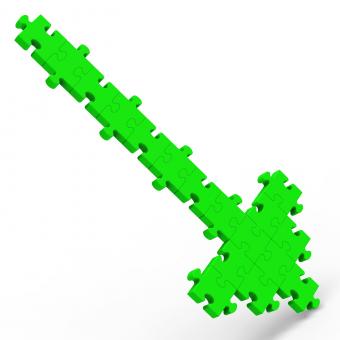 Free Stock Photo of Arrow Pointing Down Puzzle Shows Monetary Crisis
