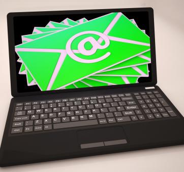 Free Stock Photo of Email Sign At Laptop Showing Online Mailing