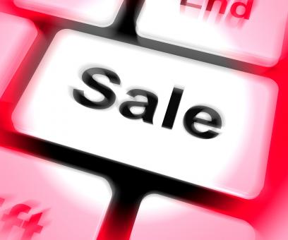 Free Stock Photo of Sales Keyboard Shows Promotions And Deals